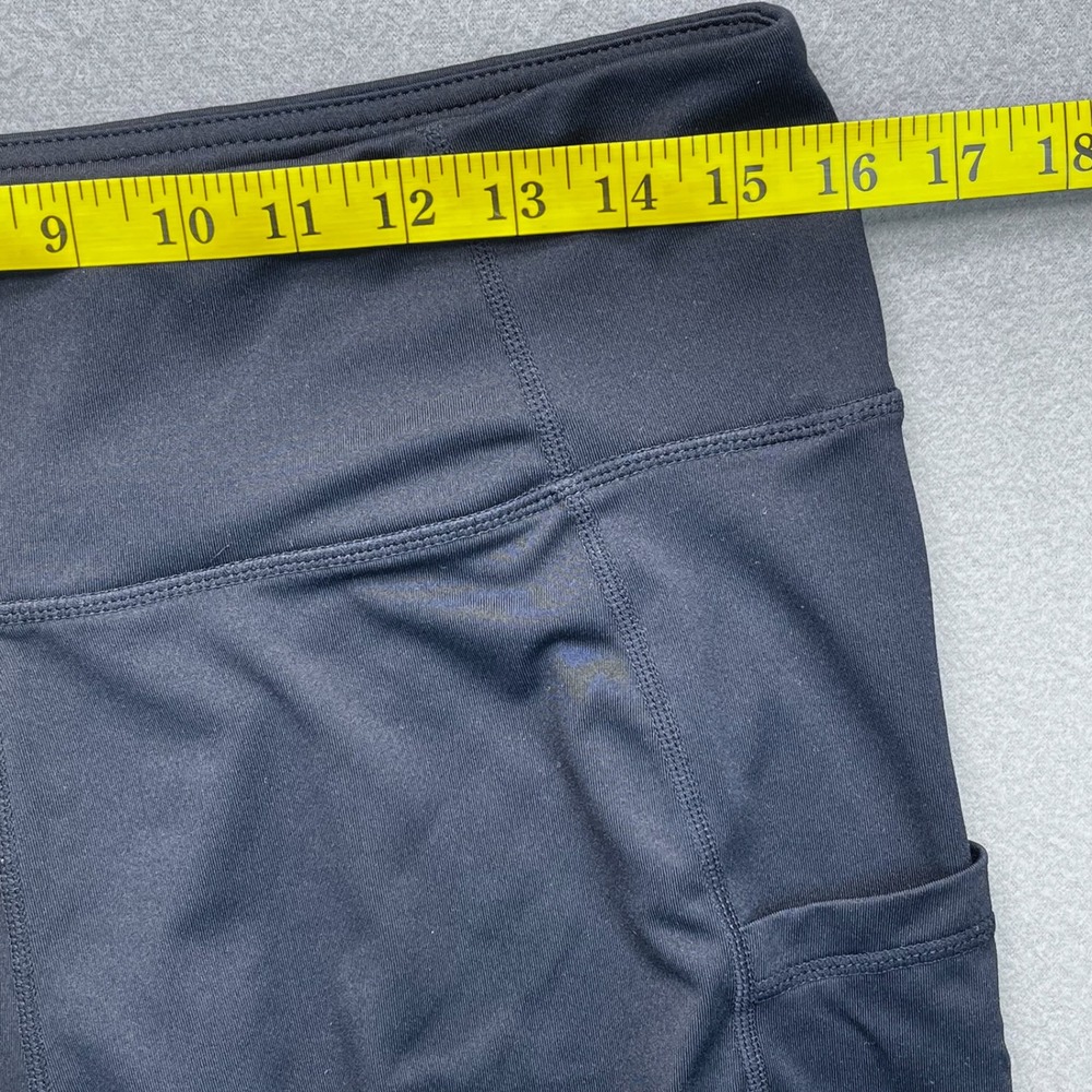 Baleaf Womens Black High Waisted Biker Shorts with Pockets Size XL Athletic Gym - Picture 8 of 9